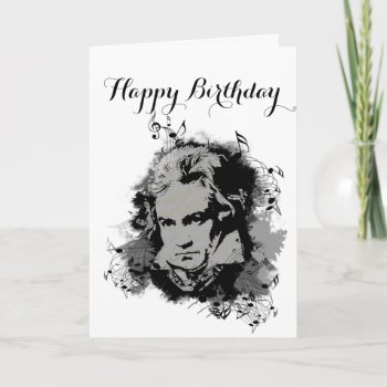 German Composer Beethoven Classical Music Birthday Card by countrymousestudio at Zazzle