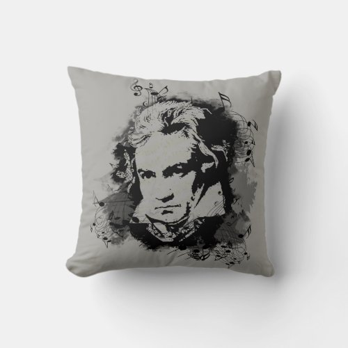 German Composer Beethoven classical music Throw Pillow