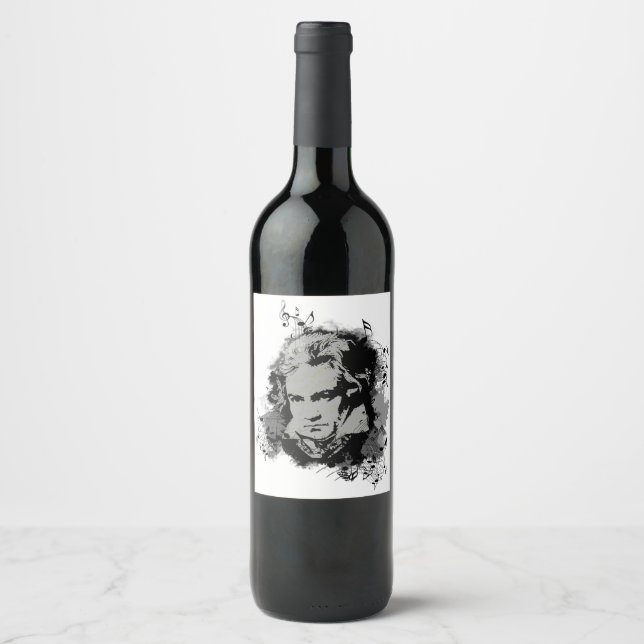 German Composer Beethoven classical music Wine Label (Front)