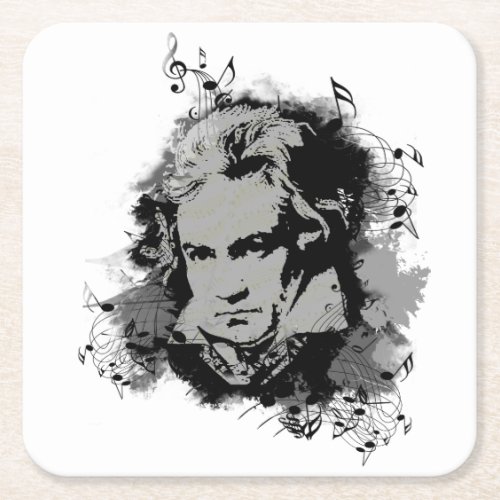 German Composer Pianist of classical music Square Paper Coaster