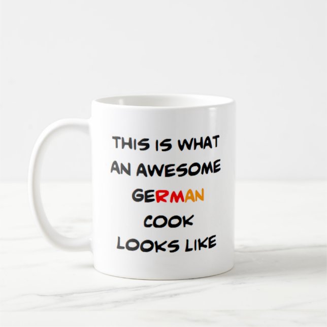 german cook, awesome coffee mug (Left)