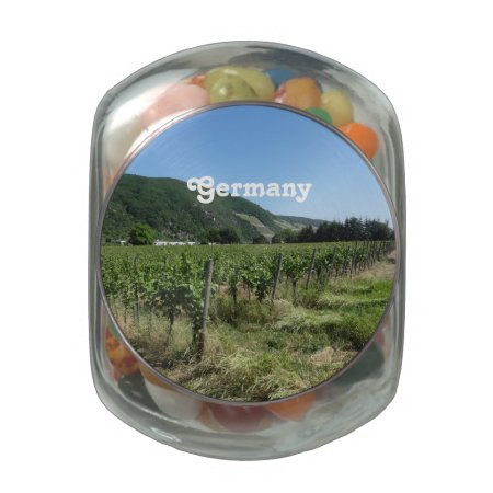 German Countryside Glass Candy Jar