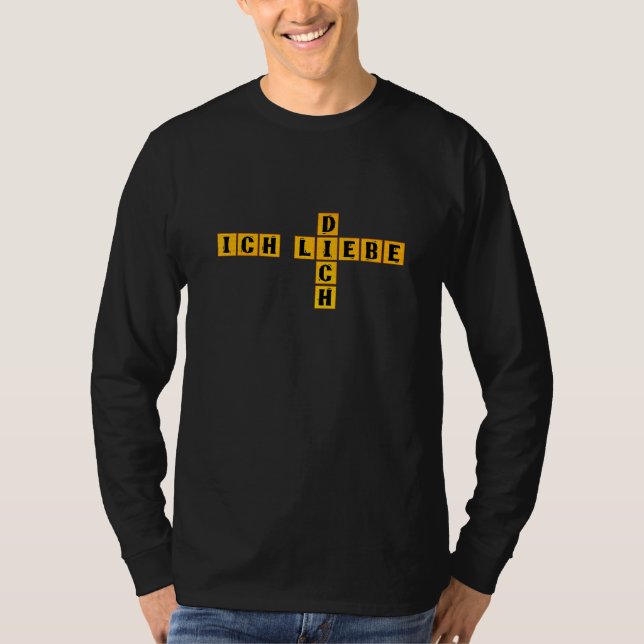 German Crossword Ich Liebe Dich T-Shirt (Front)