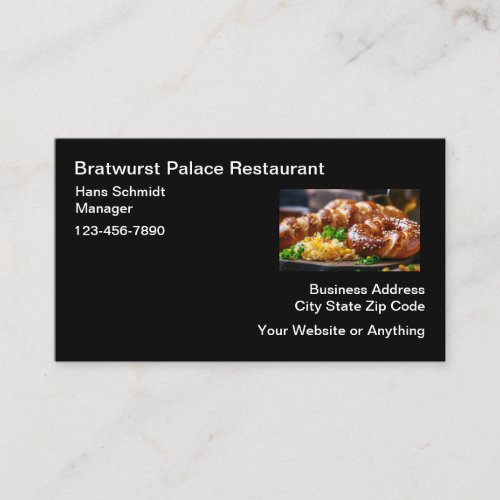 German Cuisine Restaurant Simple  Business Card