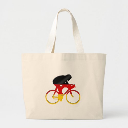 German cycling flag of germany cyclists gear large tote bag
