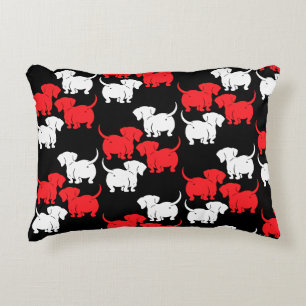 German Dachshund Dog Patterns Accent Pillow