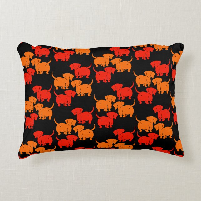 German Dachshund Dog Patterns Accent Pillow (Front)