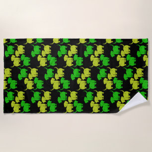 German Dachshund Dog Patterns Beach Towel