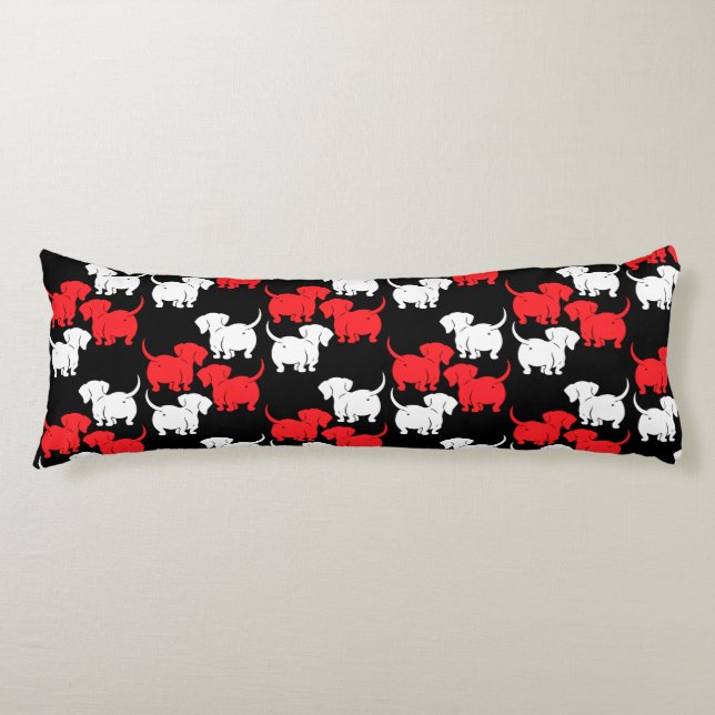 German Dachshund Dog Patterns Body Pillow (Front)