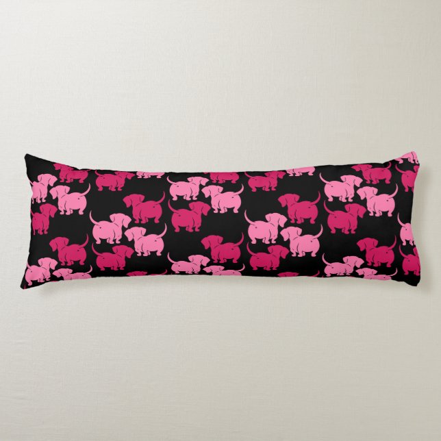 German Dachshund Dog Patterns Body Pillow (Front)