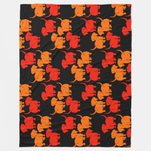 German Dachshund Dog Patterns Fleece Blanket
