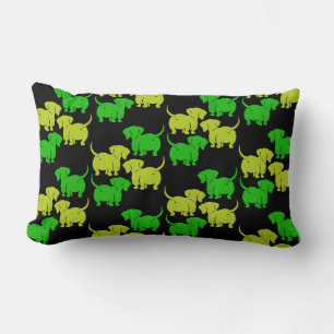 German Dachshund Dog Patterns Lumbar Pillow