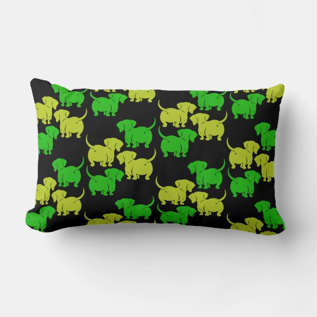 German Dachshund Dog Patterns Lumbar Pillow (Front)