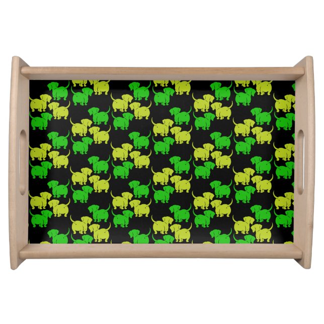 German Dachshund Dog Patterns Serving Tray (Front)