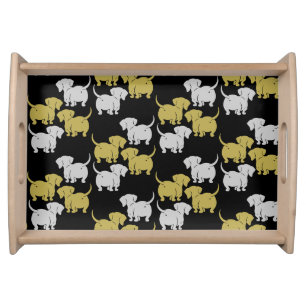 German Dachshund Dog Patterns Serving Tray