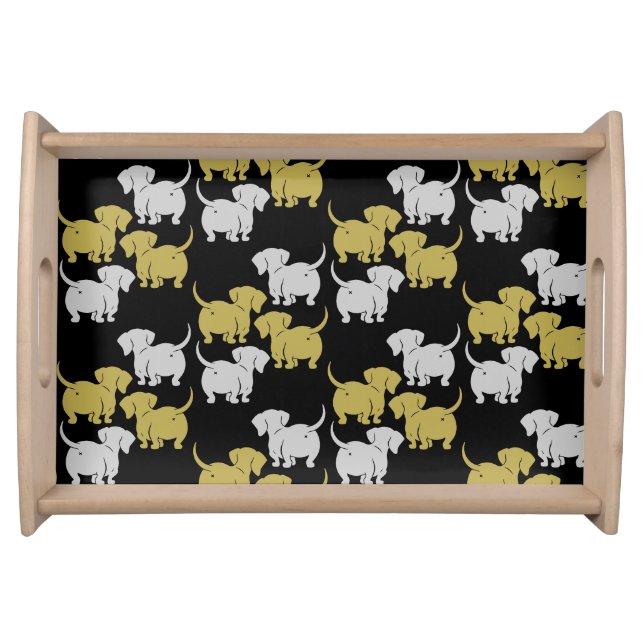 German Dachshund Dog Patterns Serving Tray (Front)