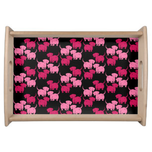 German Dachshund Dog Patterns Serving Tray