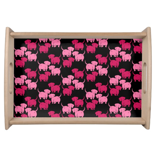 German Dachshund Dog Patterns Serving Tray (Front)