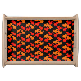 German Dachshund Dog Patterns Serving Tray
