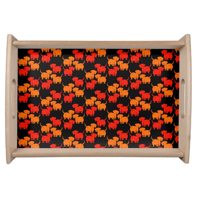German Dachshund Dog Patterns Serving Tray (Front)