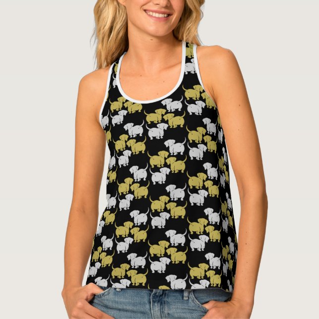 German Dachshund Dog Patterns Tank Top (Front)