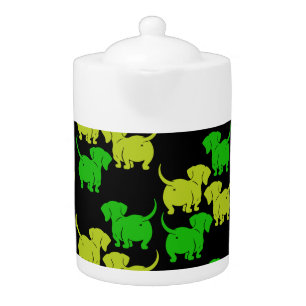German Dachshund Dog Patterns Teapot