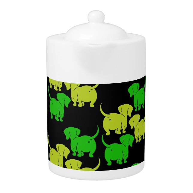 German Dachshund Dog Patterns Teapot (Front)