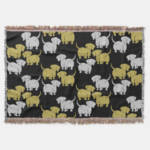 German Dachshund Dog Patterns Throw Blanket