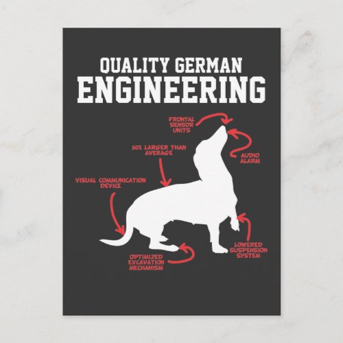 German Dachshund Dog Weiner Engineering Funny Pupp Postcard