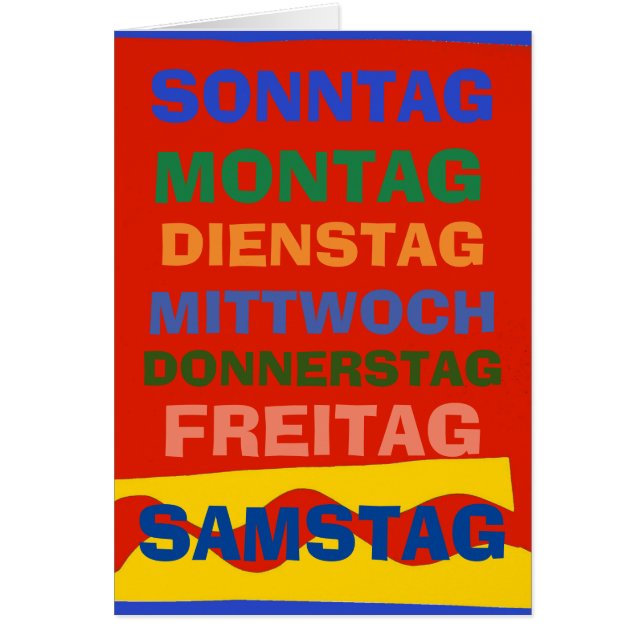 German Days, edit text Cards (Front)