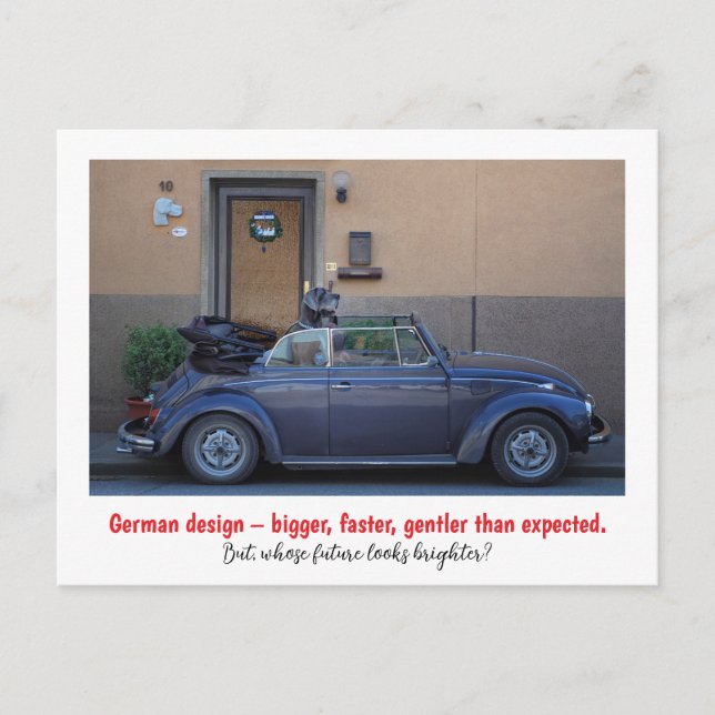 German design – bigger, faster, gentler than postcard (Front)