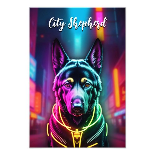 German design trend dog creative color art photo print