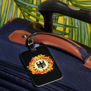 German/Deutschland Forever/eagle/iron cross/fire Luggage Tag