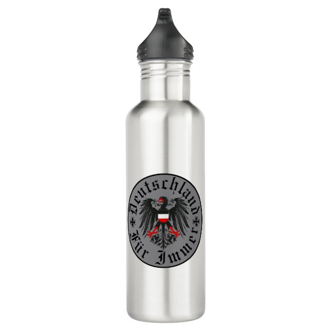 German/Deutschland Forever/eagle/iron cross Stainless Steel Water Bottle (Right)