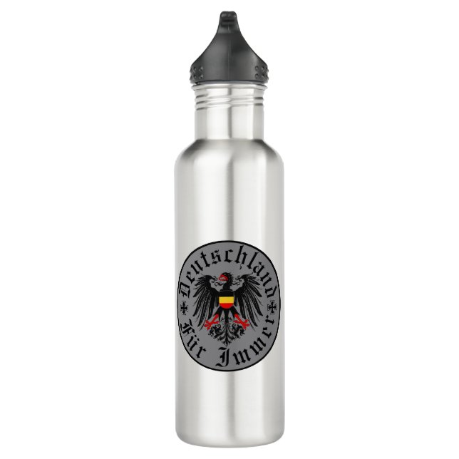 German/Deutschland Forever/eagle/iron cross Stainless Steel Water Bottle (Right)
