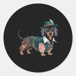 German Dog Dachshund Bavarian Weiner Sausage _3 Classic Round Sticker