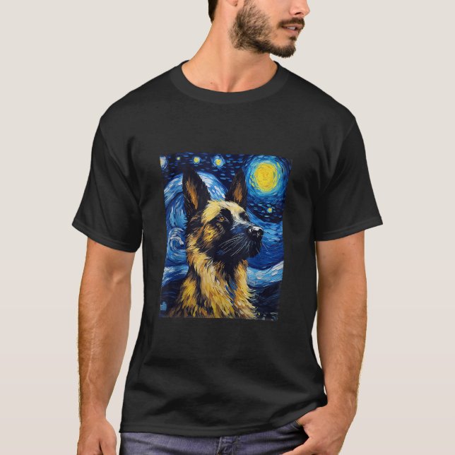 German Dog Starry Night Dog Lover Dog Mom Dad Tank (Front)