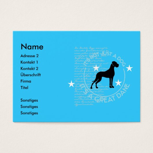German Dogge visiting card (Front)
