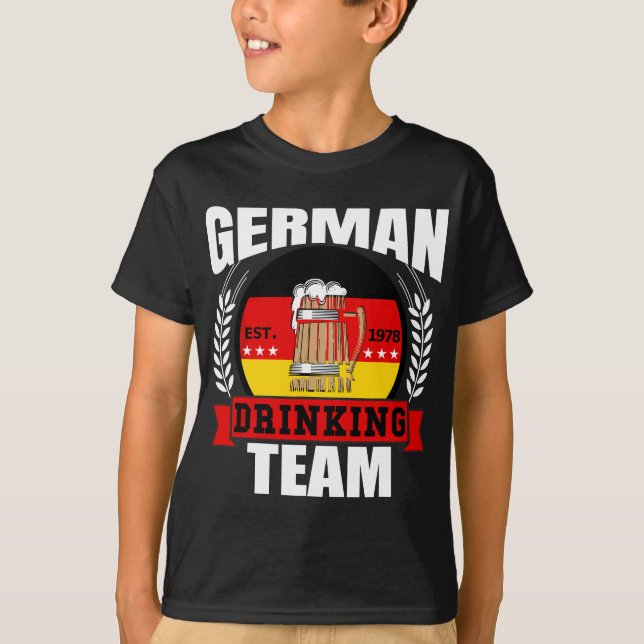 German Drinking Team Germany Flag Funny Oktoberfes T-Shirt (Front)