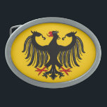 German Eagle Belt Buckle<br><div class="desc">This German eagle design by Richard H. Fay melds the modern and the medieval. It was inspired by both the modern federal eagle and various medieval heraldic eagles.</div>