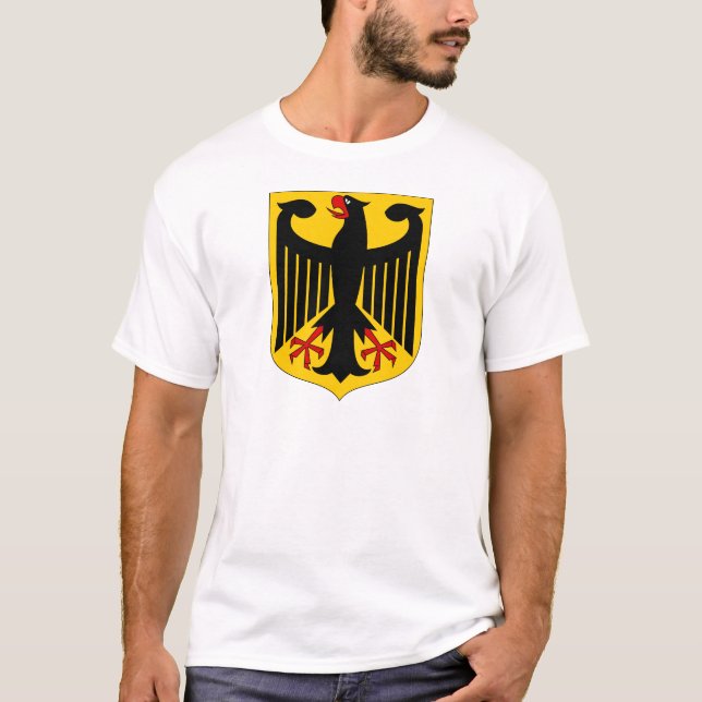 German Eagle on Yellow Shield T-Shirt (Front)
