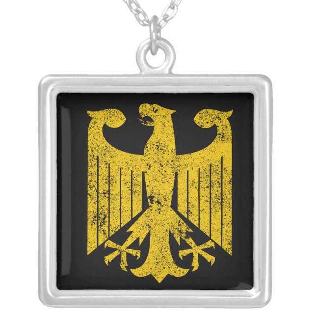 German Eagle Silver Plated Necklace (Front)
