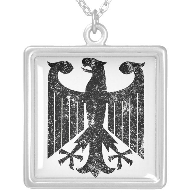 German Eagle Silver Plated Necklace (Front)