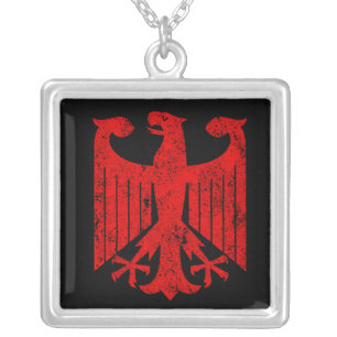 German Eagle Silver Plated Necklace