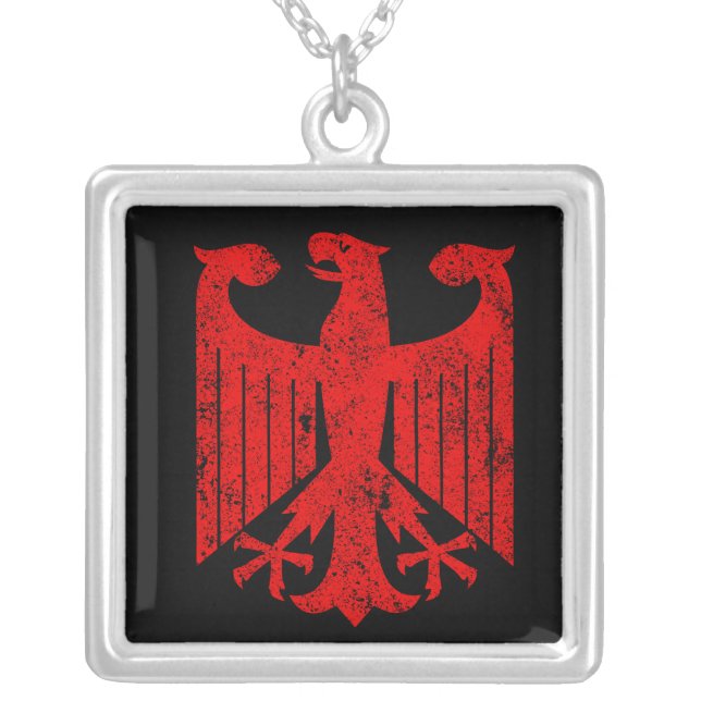 German Eagle Silver Plated Necklace (Front)