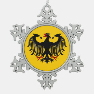 German Eagle Snowflake Pewter Christmas Ornament