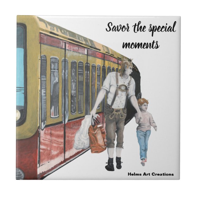 German Elf Berlin Shopping Fantasy Ceramic Tile (Front)