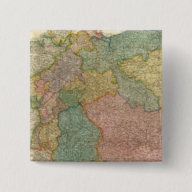 German Empire Atlas Map Pinback Button (Front)