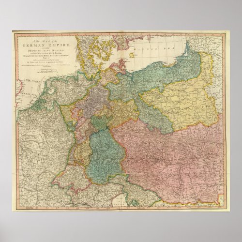 German Empire Atlas Map Poster