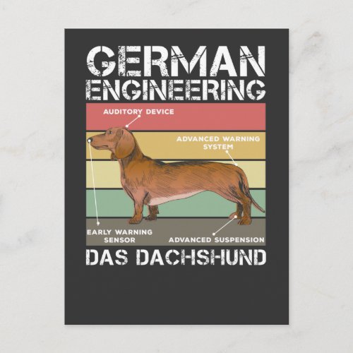 German Engineering Dachshund Puppy Weiner Dog Postcard